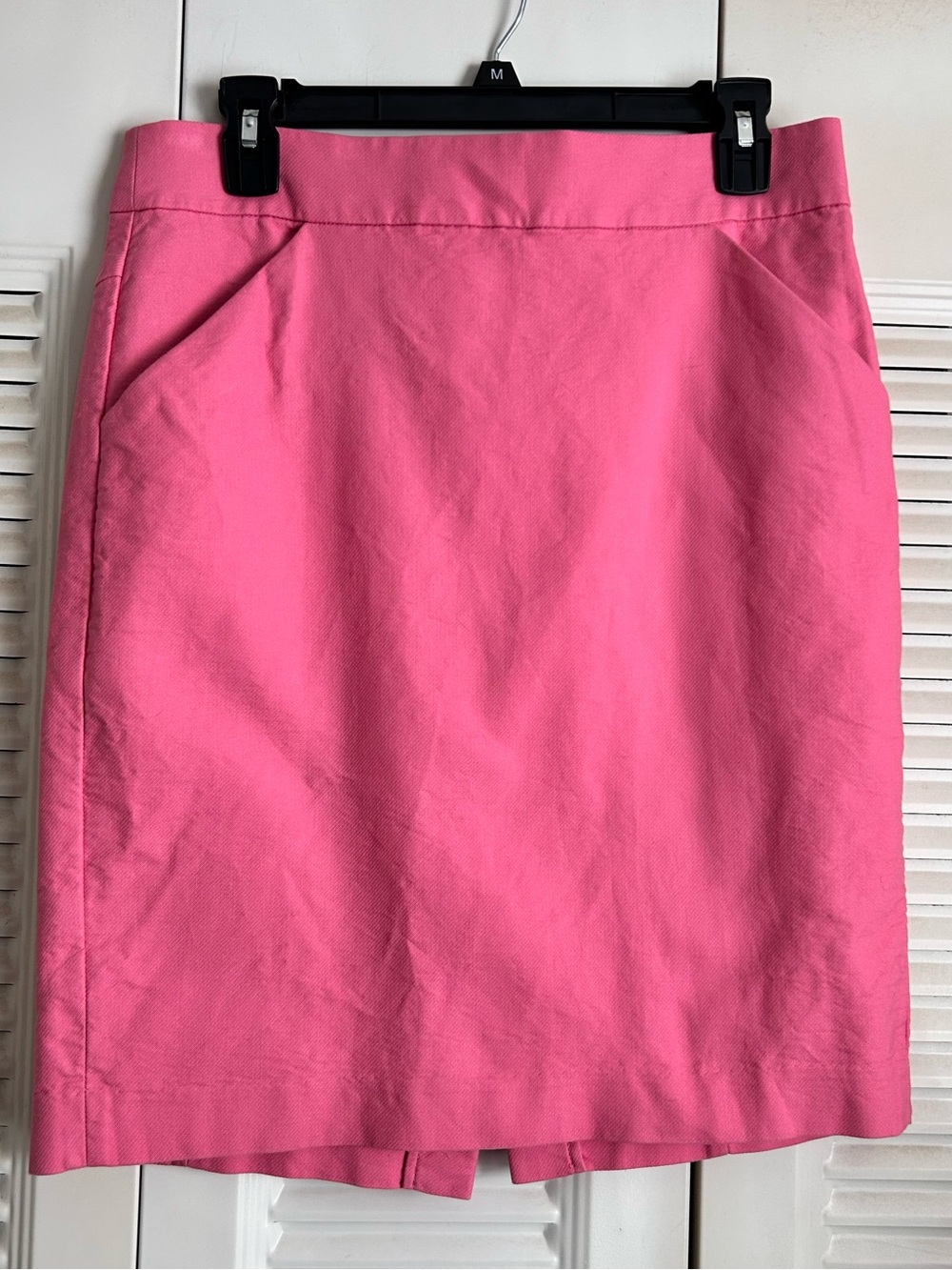 J.Crew Pink Pencil Skirt Size 8 Knee Length Back Vent Lined Career Preppy